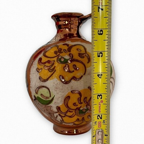 Vintage Bronze Floral Vase Jug Made in Marbella Ceramic Pottery - Picture 3 of 8